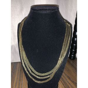 Vintage Gold Tone Snake Chain Necklace 18”‎